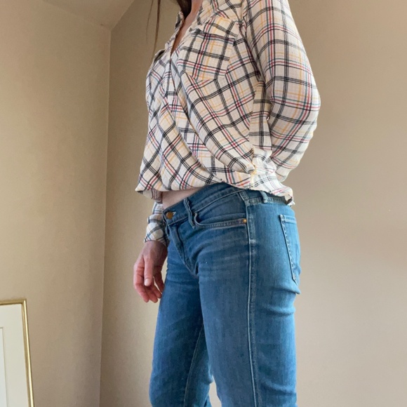 Splendid plaid hi-low top, faux wrap front, size small - Picture 5 of 16